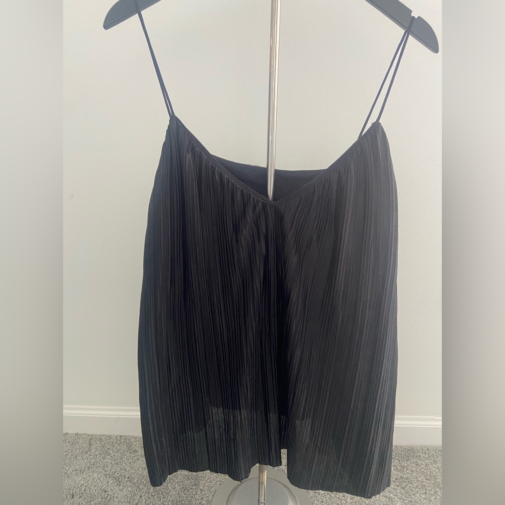 H&M Black Pleated Camisole Top